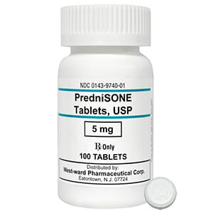 Prednisone Tablets for Dogs - Rx Prednisone, 5mg x 100 Tablets