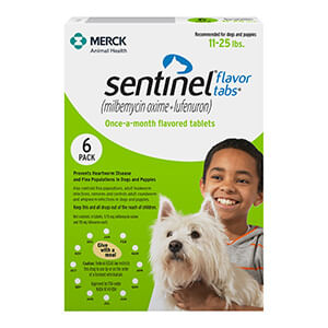 Rx Sentinel® Flavor Tabs® for Dogs - Rx Sentinel, 11-25 lb, 6 Tablets  