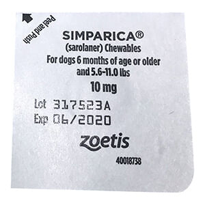 Simparica Chewable Tablets - 5.6 - 11 lb 1 Chewable Tablet 