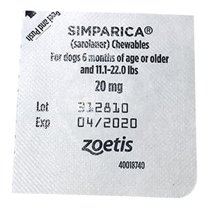 Simparica Chewable Tablets - 11.1 - 22 lb 1 Chewable Tablet 