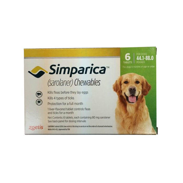 Simparica Chewable Tablets - 44.1 - 88 lb 6 Chewable Tablets 