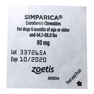 Simparica Chewable Tablets - 44.1 - 88 lb 1 Chewable Tablet 