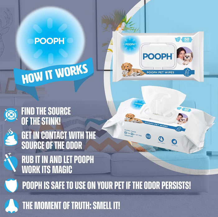 Pooph Pet Wipes Pack, 50 ct - 50 ct 50 ct 