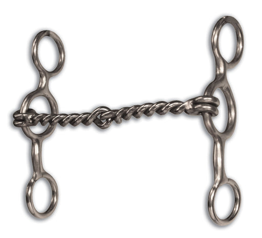 Equisential Performance Short Shank Bit, Twisted Wire Snaffle -   