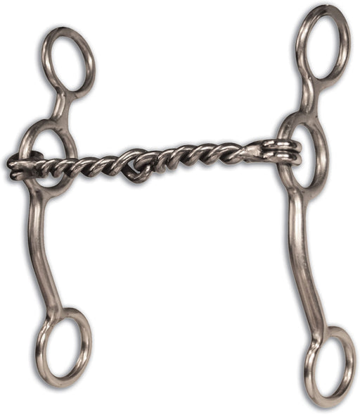 Equisential Performance Long Shank Bit, Twisted Wire Snaffle -   