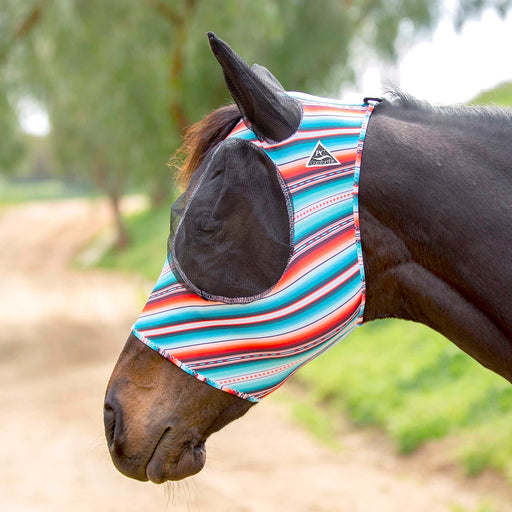 Professional's Choice Comfort Fit Lycra Fly Mask - Santiago/Serape Horse 