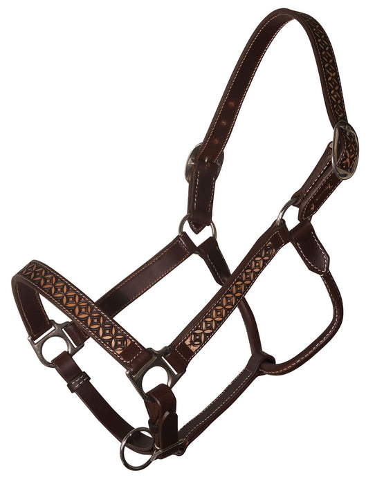 Chocolate Confection Adjustable Leather Halter - Horse  