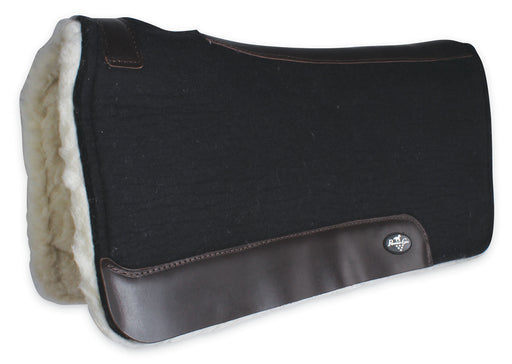 Steam-Pressed Saddle Pad with Fleece Bottom - Black  