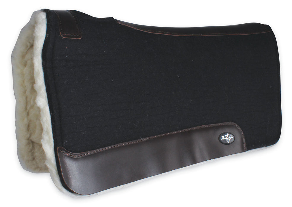 Steam-Pressed Saddle Pad with Fleece Bottom - Black  