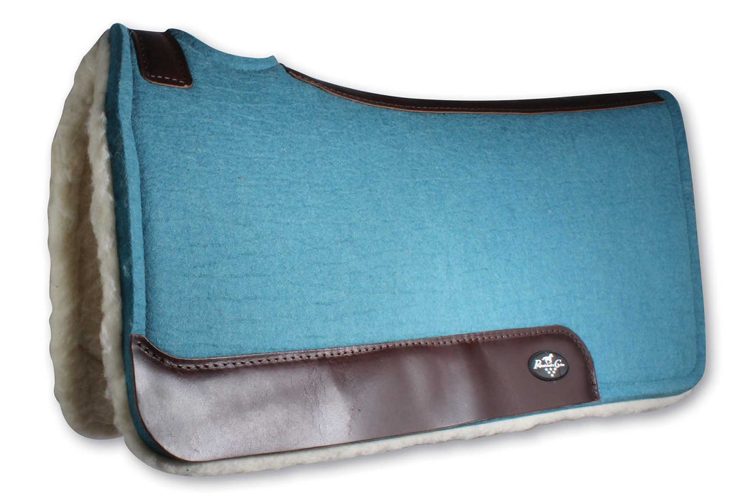 Steam-Pressed Saddle Pad with Fleece Bottom - Pacific Blue  