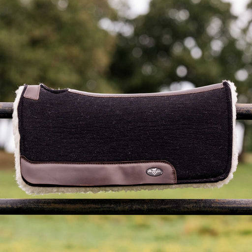 Steam-Pressed Saddle Pad with Fleece Bottom - Black  