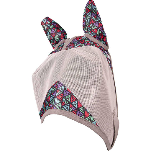 Crusader Standard Fly Mask w/ Ears, Black Tribal - Warmblood/Oversized  