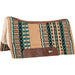 Cashel Blanket Top Performance Saddle Pad - Tan & Green 32" x 34" Tan & Green