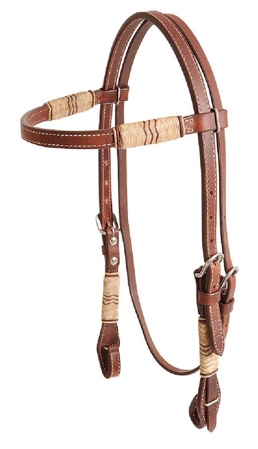 Cashel Rawhide Trim Browband Headstall - Brown Brown 