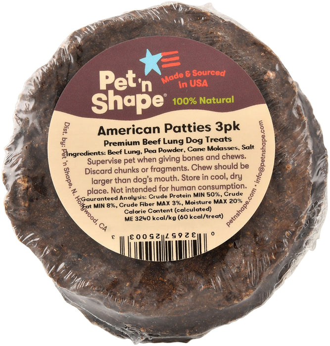 American Patties Premium Beef Lung Dog Treats - 3-pk American Patties Premium Beef Lung Treats  