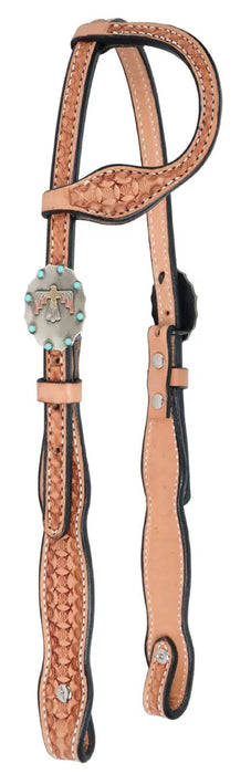 Circle Y Windsor One Ear Headstall, Full - Light Brown Full 