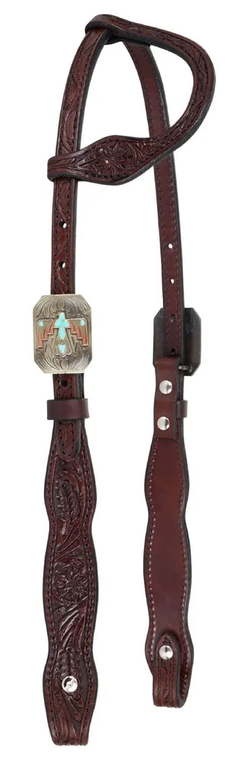 Circle Y Great Oak One Ear Headstall, Full - Walnut Full 