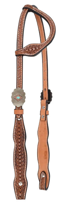 Circle Y Dawson One Ear Headstall, Full - Old West Brown Full 