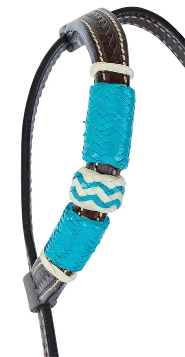 Circle Y Turquoise Round Up One Ear Headstall, Full - Regular Oil Brown Full 