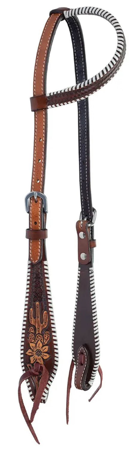 Circle Y Desert Rawhide One Ear Headstall, Full - Vintage Brown Full 