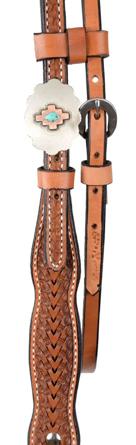 Circle Y Dawson Browband Headstall, Full - Old West Brown Full 