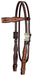 Circle Y Saturn Rising Leather Browband Headstall, Full - Vintage Brown Full 