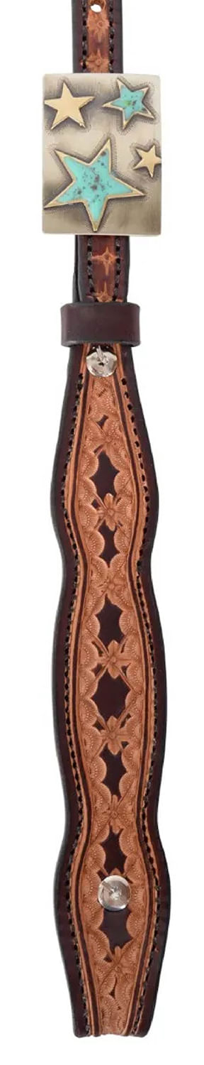 Circle Y Saturn Rising Leather Browband Headstall, Full - Vintage Brown Full 