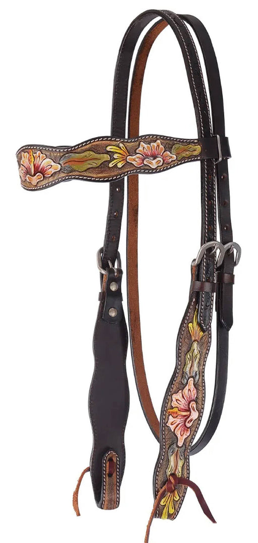 Circle Y Texas Grace Browband Headstall, Full - Chocolate Brown Full 