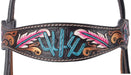 Circle Y Desert Flower Browband Headstall, Full - Chocolate Brown Full 