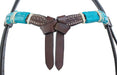 Circle Y Turquoise Round Up Browband Headstall, Full - Regular Oil Brown Full 