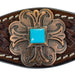 Circle Y Turquoise Round Up Browband Headstall, Full - Regular Oil Brown Full 