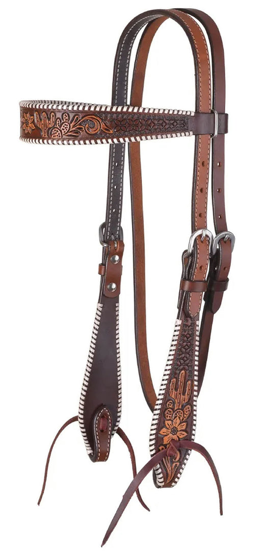 Circle Y Desert Rawhide Browband Headstall, Full - Vintage Brown Full 