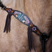 Circle Y Desert Flower Breast Collar, Full - Chocolate Brown Full 