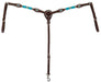 Circle Y Turquoise Round Up Breast Collar, Full - Regular Oil Brown Full 