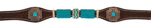 Circle Y Turquoise Round Up Breast Collar, Full - Regular Oil Brown Full 