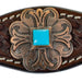 Circle Y Turquoise Round Up Breast Collar, Full - Regular Oil Brown Full 