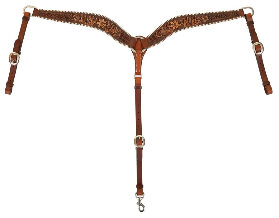 Circle Y Desert Rawhide Breast Collar, Full - Vintage Brown Full 