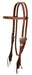 Reinsman Rosewood & Spots Browband Headstall, Full - Rosewood Harness Brown Full 