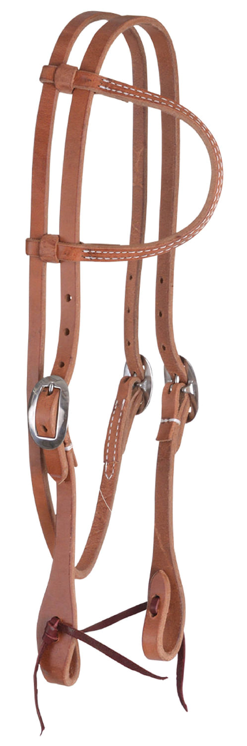 Reinsman Hermann Oak Slide Ear Headstall with Throatlatch, Full - Harness Brown Full 