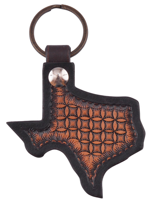 Circle Y Texas Key Chain, Tooled - Brown  