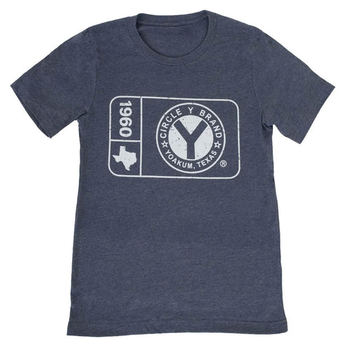 Circle Y Men's Patch Logo Tee - Navy S 