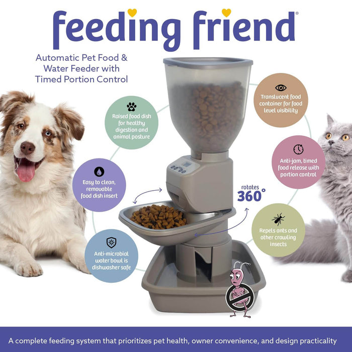 Feeding Friend Automatic Pet Feeder – Timed Portion Control Food & Water Dispenser for Cats and Dogs