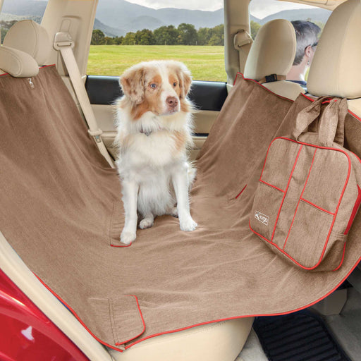 Kurgo Heather Hammock Dog Seat Cover, One Size, Heather Nutmeg -   