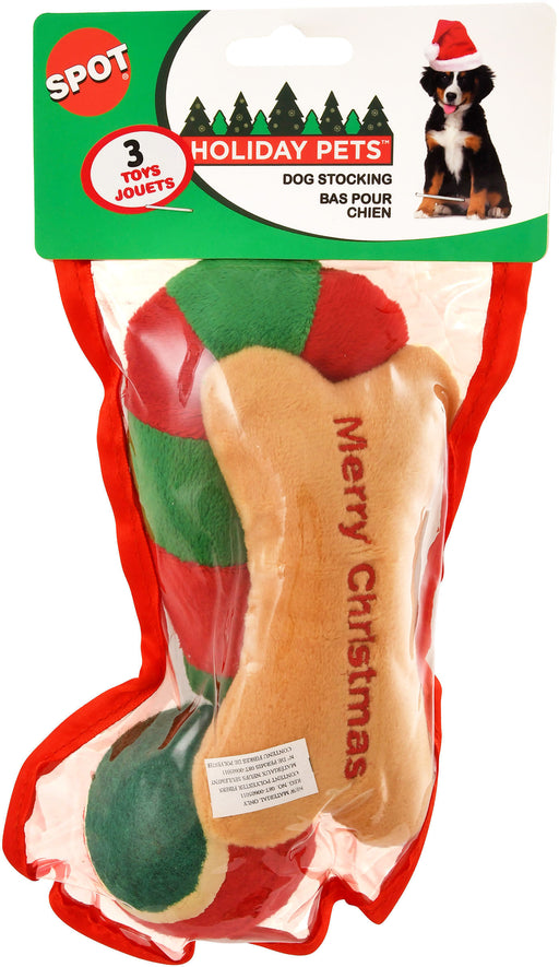 Christmas Toy Stockings for Dogs - 3-Piece Christmas Toy Stocking for Dogs  