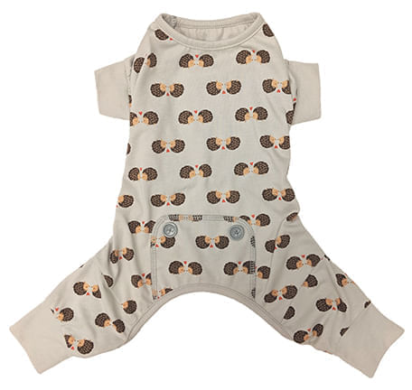 Light Gray Hedgehog Dog Pajamas - Large  