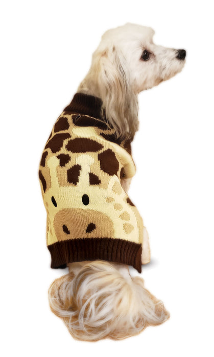 Giraffe Motif Dog Sweater - Small  