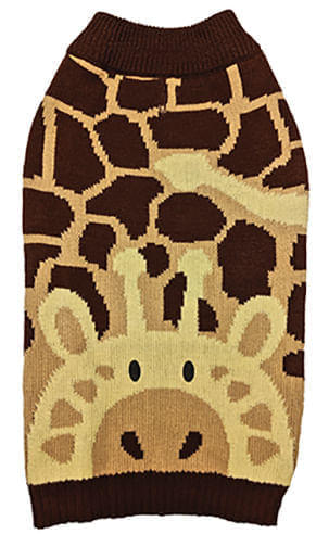 Giraffe Motif Dog Sweater - Large  