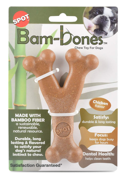 Bam-Bones Chicken Wishbone Chew Toy - 7 in  