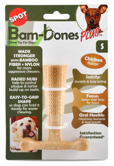 Bam-Bones Plus T-Bone, Chicken Flavor Chew Toy - Small 4 in  