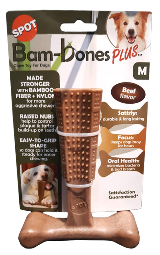 Bam-Bones Plus T-Bone, Beef Flavor Chew Toy - Small 4 in  